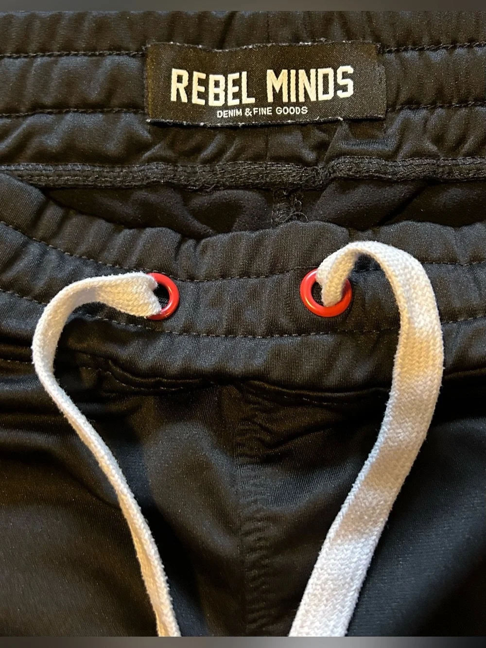 Rebel Minds, Denim & Fine Goods, Unisex Black and Red Athletic Jogger pants Sz S